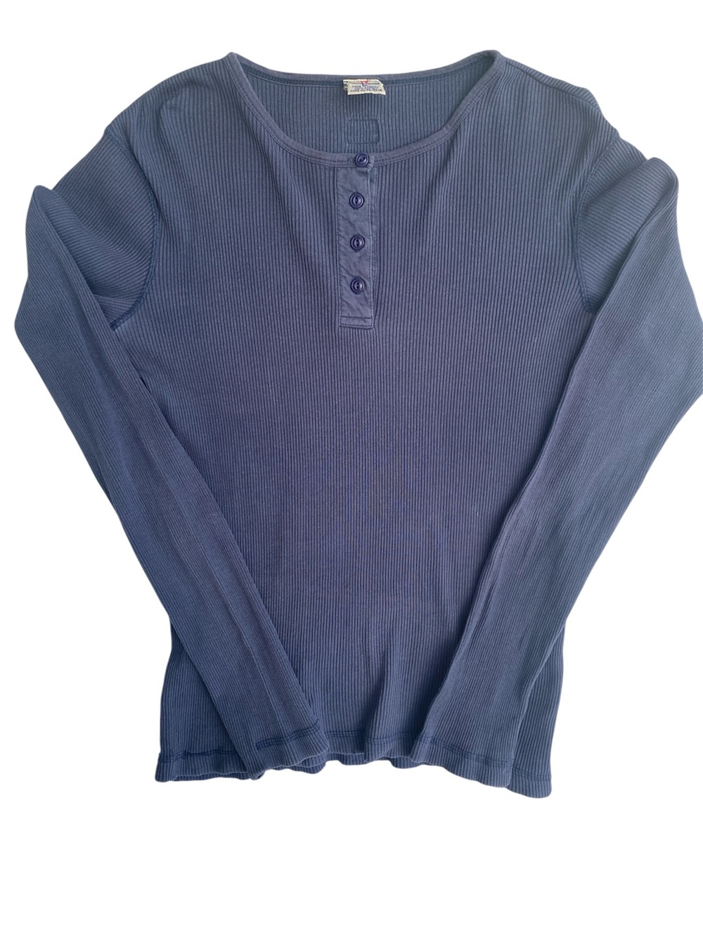 Levi’s Navy Ribbed Henley Long Sleeve Top Large